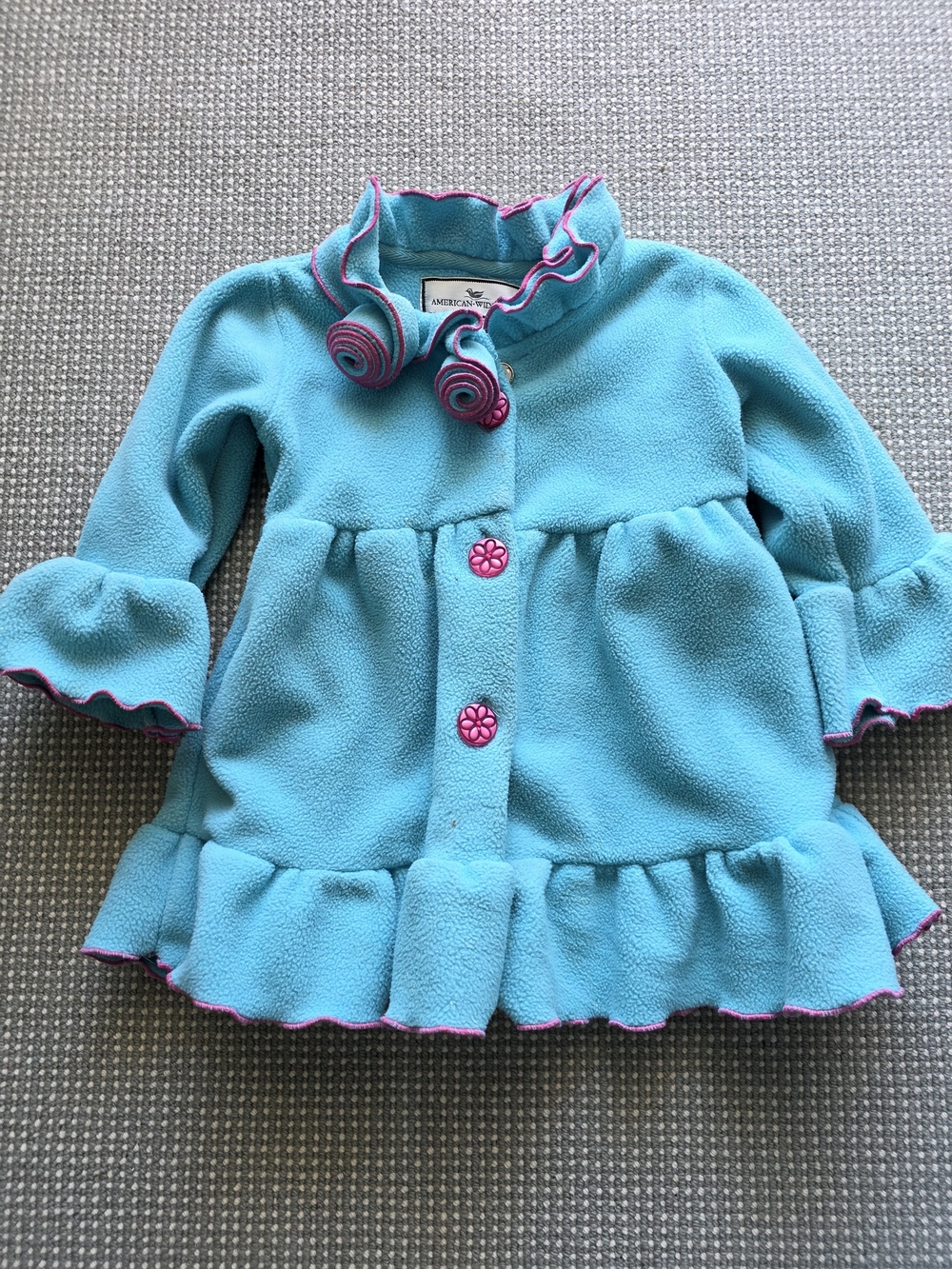American Widgeon Turquoise Fleece Jacket with Pink Trim